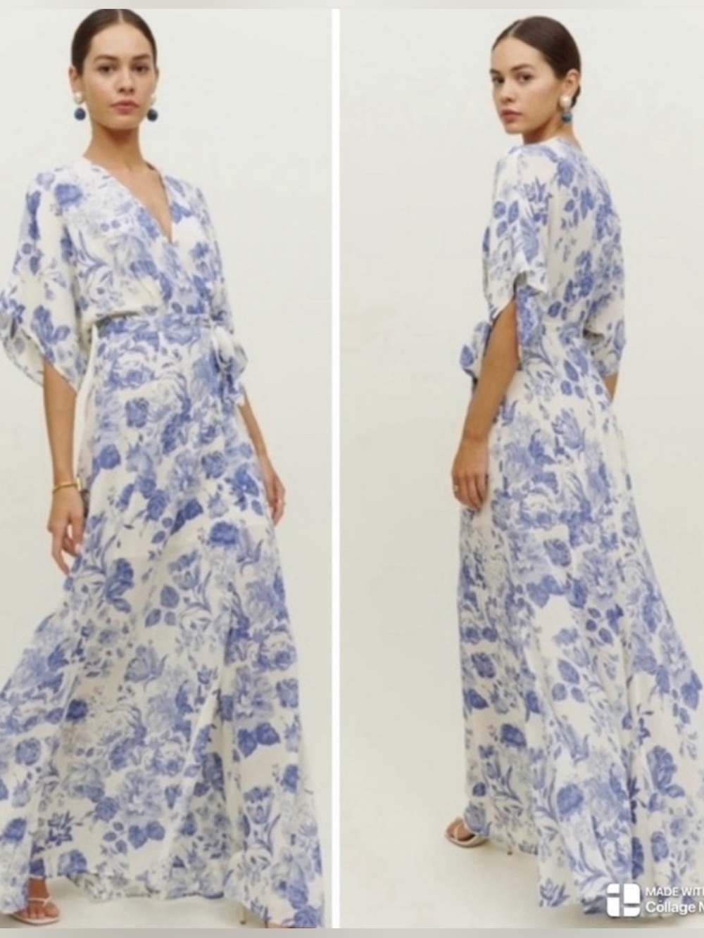 Reformation Winslow dress in Lucerne blue floral NWT
